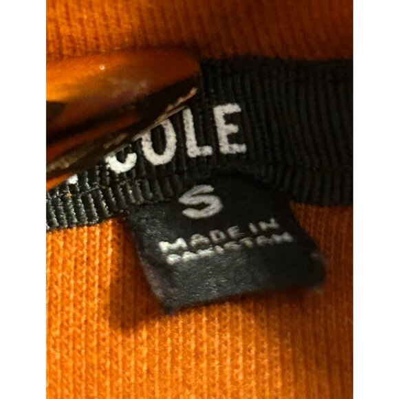 Kenneth Cole Rust Orange Hoodie Sweatshirt w/ White Stripes & Front Pocket Small - Picture 6 of 7